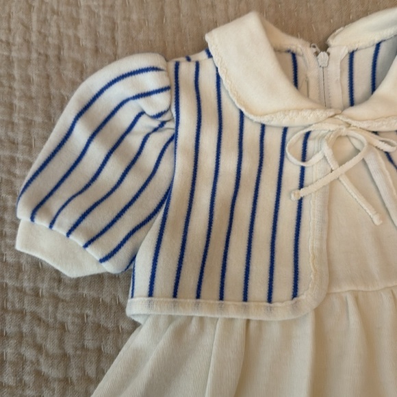 Vintage girls dress with embroidered flowers and attached jacket - Picture 4 of 8